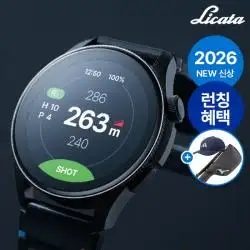 [리뷰이벤트] 리카타 핏메이드 X 블랙 에디션 GPS 골프 러닝 운동 스마트워치 시계형 거리측정기 + 런칭 기념 특전 사은품 [타임특가]