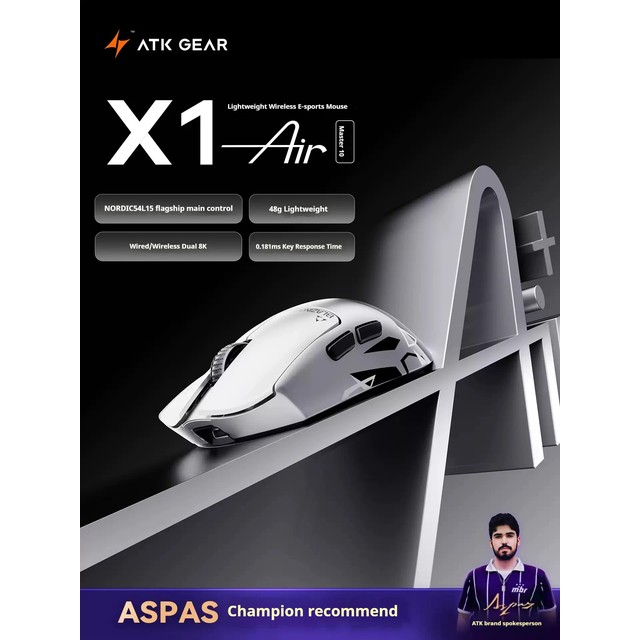 [해외] ATK X1 V2 얼티밋 2.0 무선 마우스, Paw3950 센서, 무게 54g, 750ips, 0.163ms의 낮은 지연 시간, 650ips, 게이밍용, 새로운 액세서리, 선물용