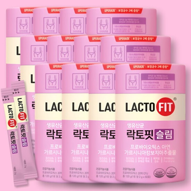 종근당건강 락토핏 슬림 2g 60포 12통 장건강 다이어트 유산균