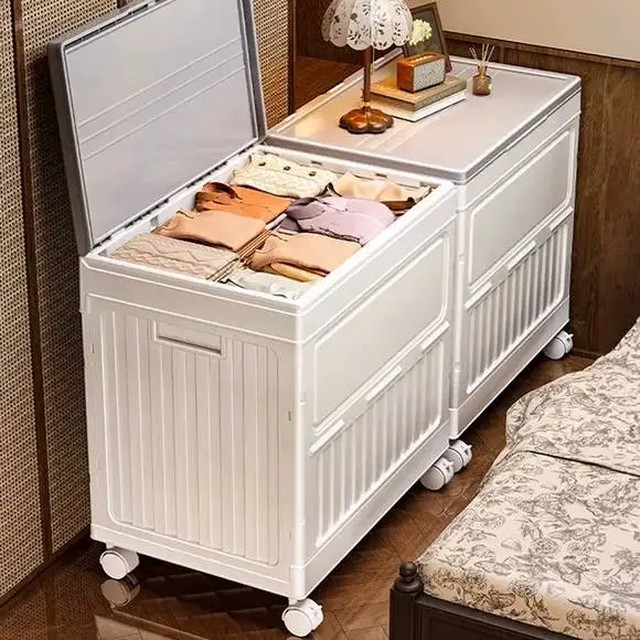 대용량 플라스틱 수납함 옷 정리함 캐비닛 이불 보관함 침대 밑 수납함 가정용 정리함